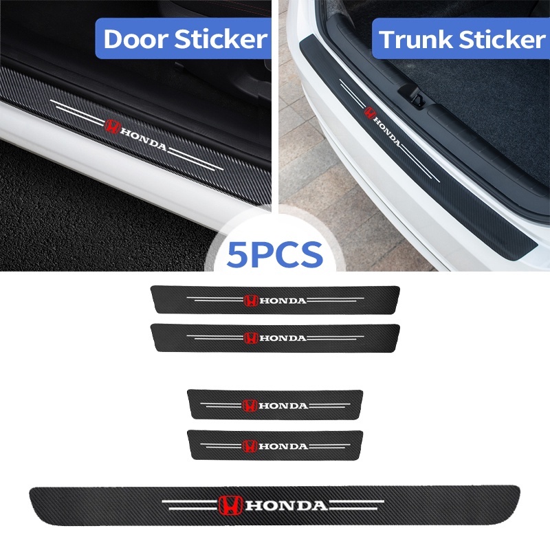 Sét 9 miếng dán bậc cửa HONDA có vân carbon dán full keo chống trầy tốt