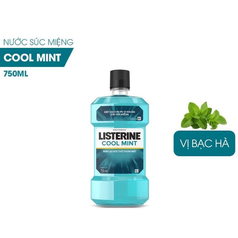 Nước Súc Miệng Listerine CoolMint (750ml 250ml 100ml)