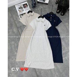 Siuu phẩm váy suông polo cổ Đức thêu chữ B freesize hàng QC