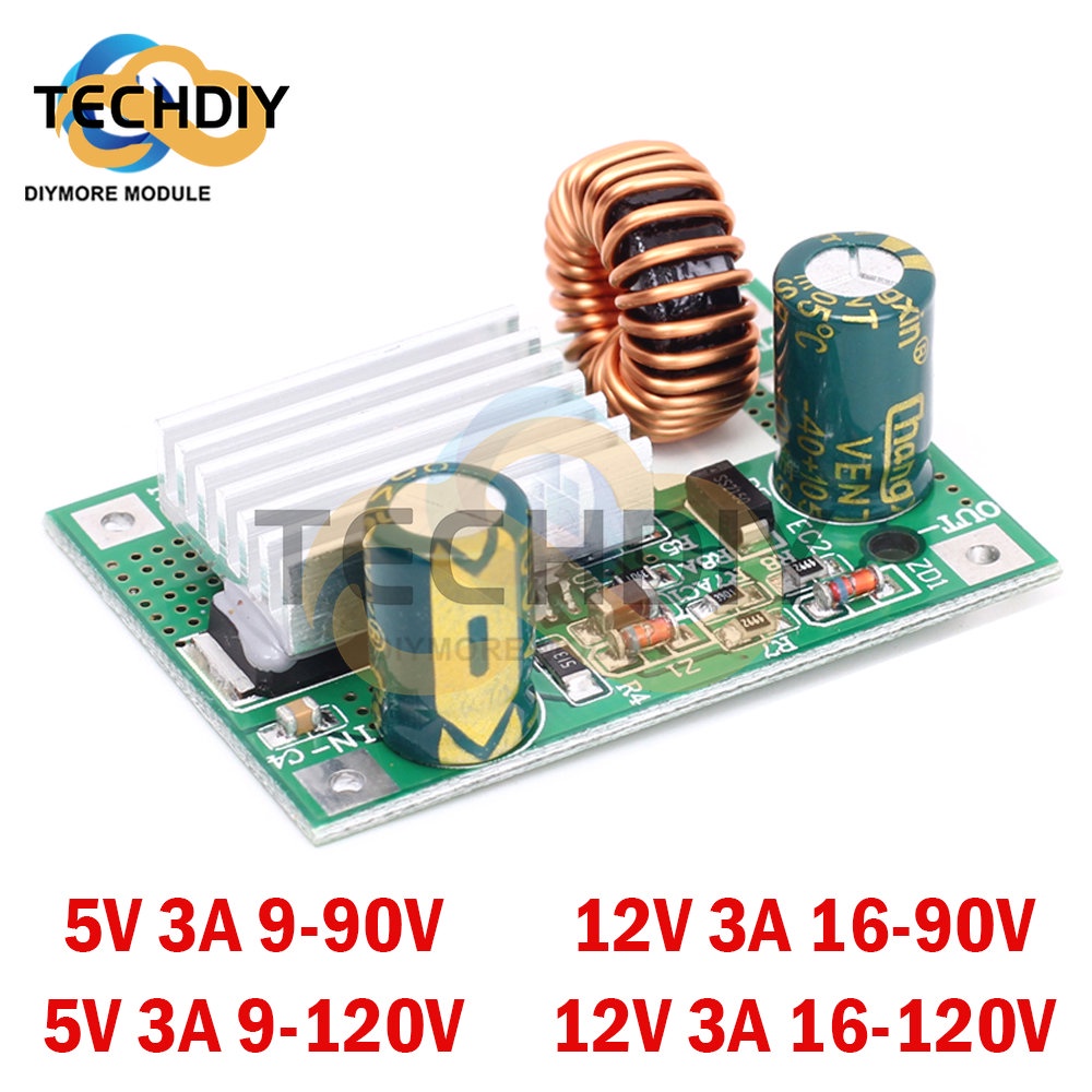 Mô Đun Hạ Áp DC 9V 12V 24V 36V 48V 72V 120V Sang 5V 12V 3A Chuyên Dụng