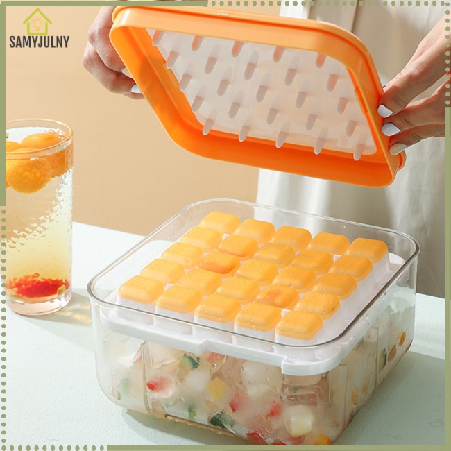 Khay Làm Đá Hai Lớp Dung Tích Lớn Có Nắp Dễ Tháo Gỡ Cho Cocktail / Whisky