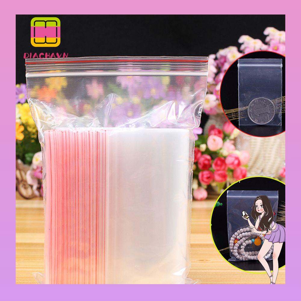 Set 100 Túi Zip Trong Suốt Mini Tự Dính Đa Ứng Dụng