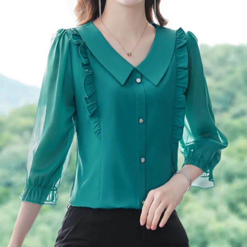 Áo Sơ Mi Chiffon Ba Lỗ Tay Lỡ Phong Cách Mới Dành Cho Nữ