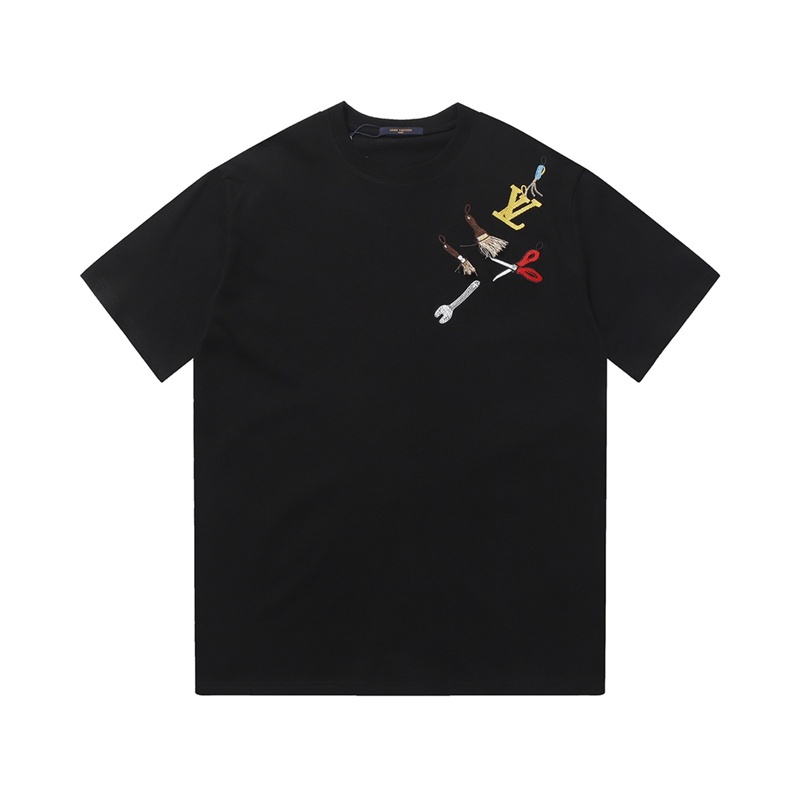 Phụ Kiện Thời Trang Chữ L Chất Lượng Cao ✂️ Áo Thun Ngắn Tay Dáng Rộng Thêu Họa Tiết Xinh Xắn Chất Lượng