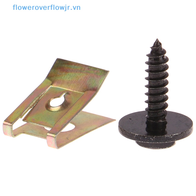 FENDER Set 40 / 60 Ốc Vít Chữ U Bằng Kim Loại Chắn Bùn Cho Khung Sườn Xe Hơi BENZ HOT