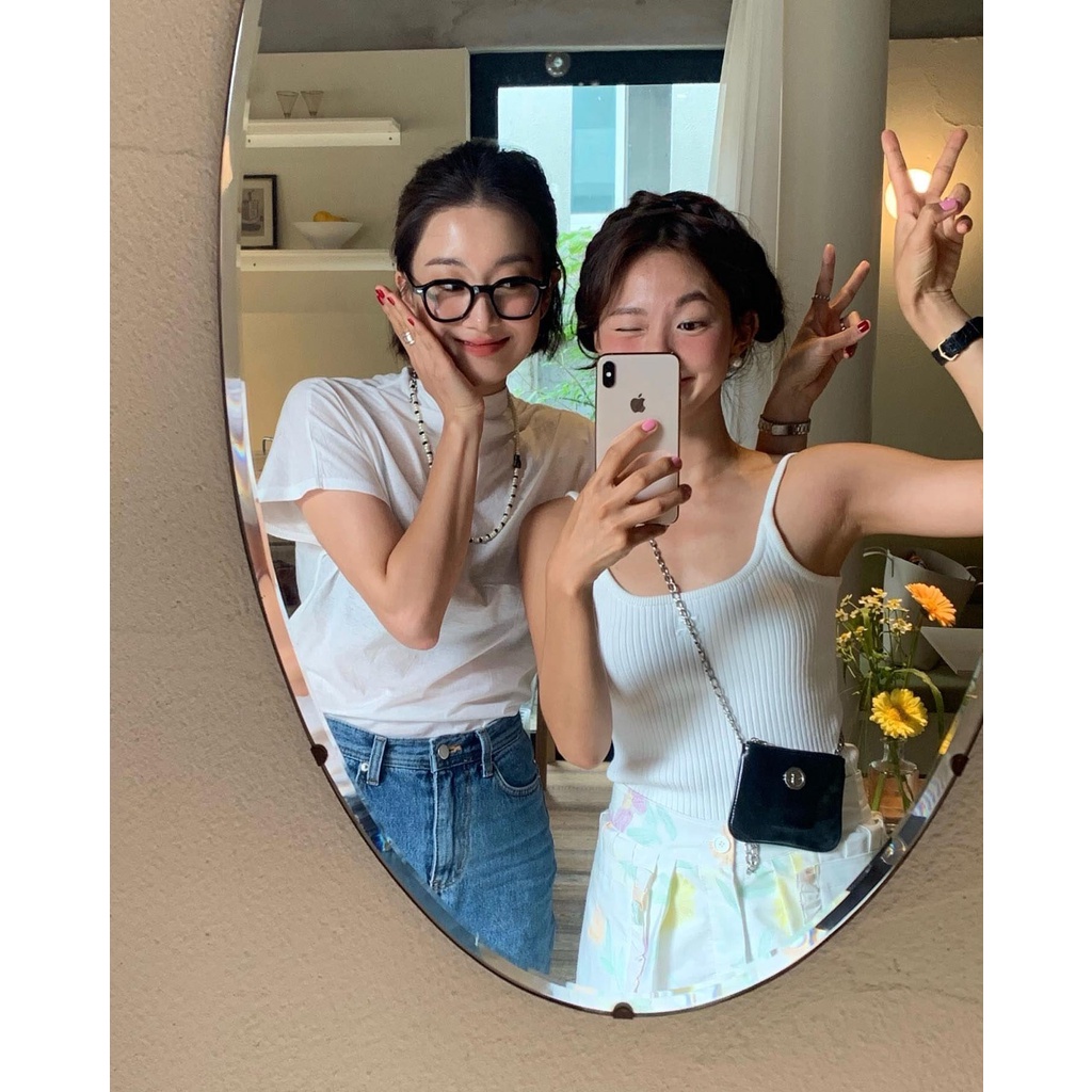 Túi Đựng Son Môi / Tiền Xu Bằng Da PU Hình Vuông Nhỏ Nhắn Phong Cách Retro Hàn Quốc Niche Junsoo Lin fever