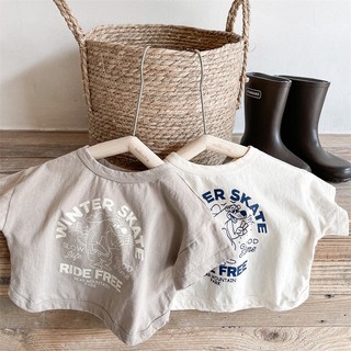 Áo thun ngắn tay cotton Winter Skate cho bé