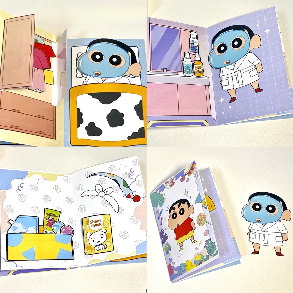 Đồ Chơi Sách Ấn Tượng Hình Thỏi Son shin-chan Thủ Công Sáng Tạo