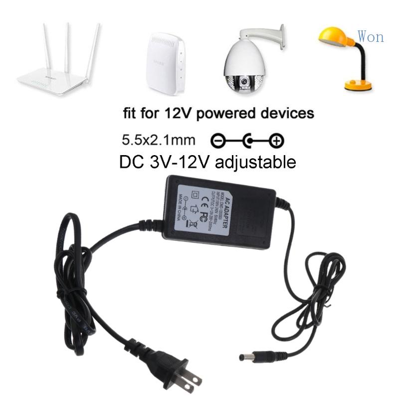 Bộ Chuyển Đổi Điện Áp 3V-12V 2A 5 5x2 1mm Cho Đèn LED Động Cơ Quạt DC 3-12V