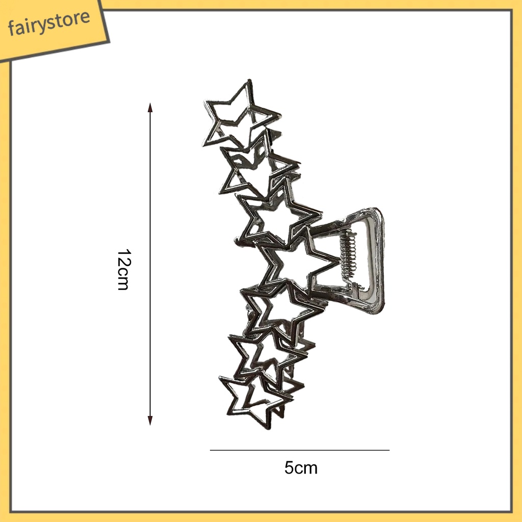 Kẹp Tóc Hình Tròn / Ngôi Sao / Trái Tim Bằng Kim Loại Chắc Chắn Chống Rơi Phong Cách Hàn Quốc