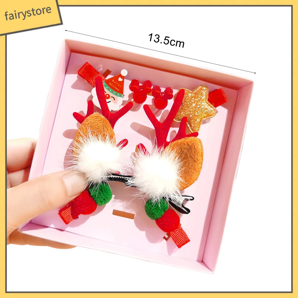 1 Bộ Kẹp Tóc Hình Sừng Hươu Giáng Sinh Bằng Vải Thoải Mái