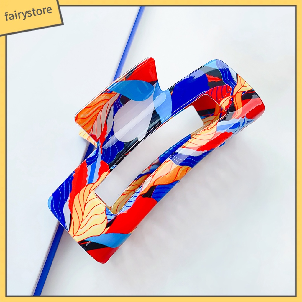 Kẹp Tóc Càng Cua In Họa Tiết Da Báo Màu Sắc Tương Phản Phong Cách Vintage