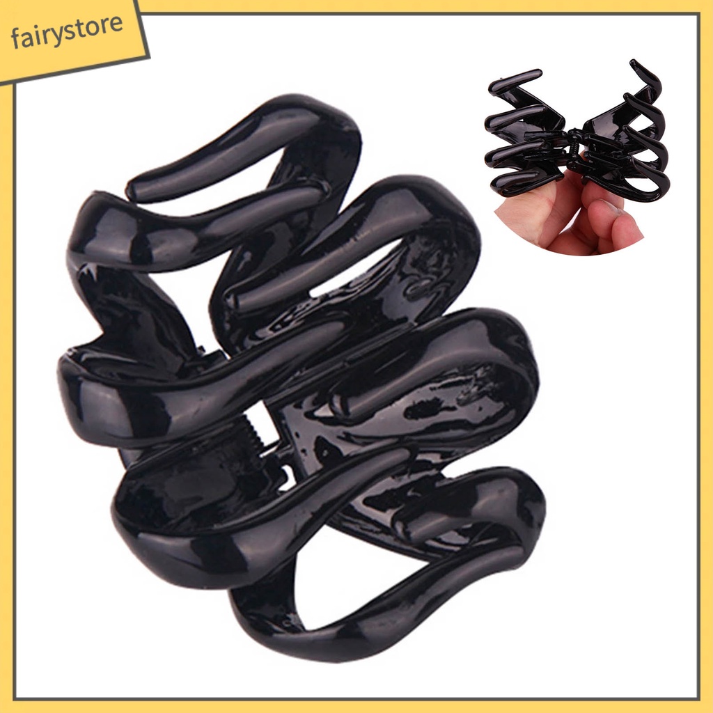 Set 4 Kẹp Tóc Càng Cua Chống Rơi Màu Trơn Phong Cách Hàn Quốc Cho Nữ