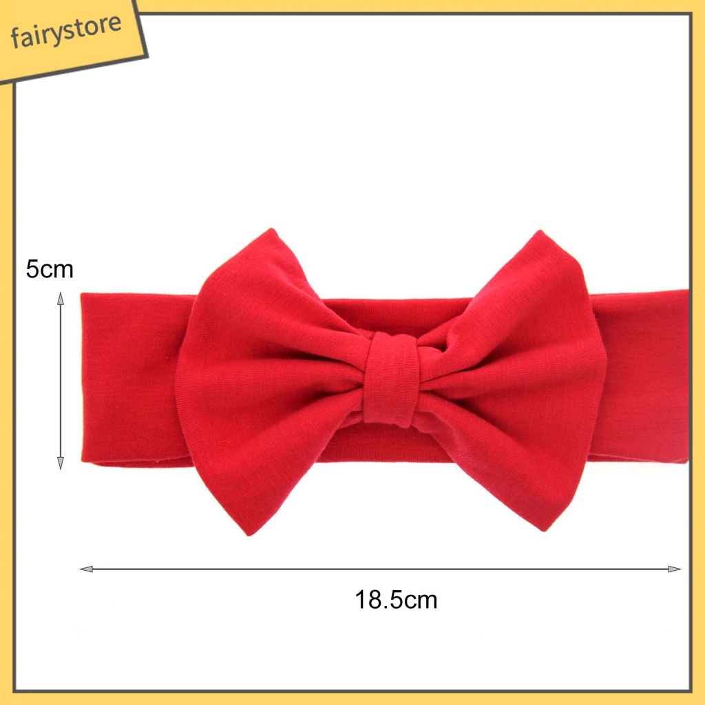 Băng Đô Nơ Màu Trơn Co Giãn Tốt Dễ Thương Dành Cho Bé Gái