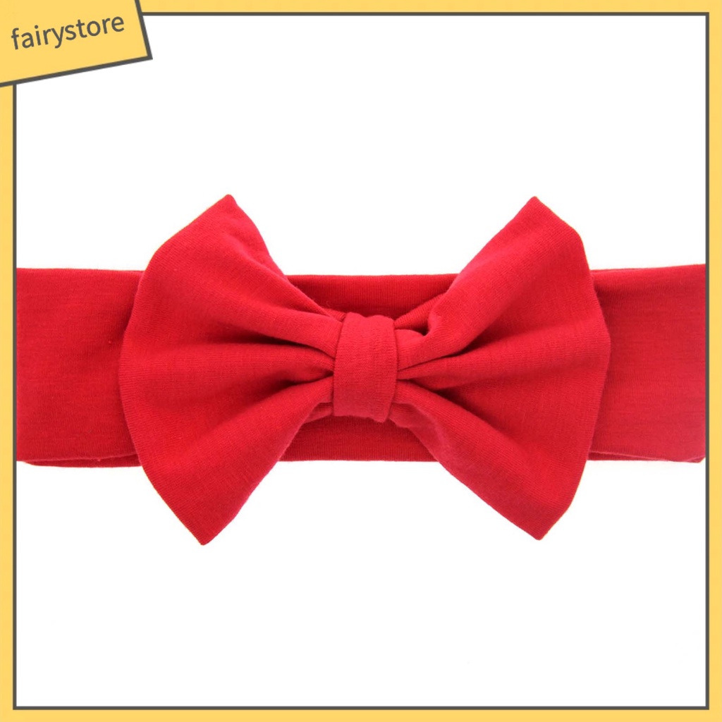 Băng Đô Nơ Màu Trơn Co Giãn Tốt Dễ Thương Dành Cho Bé Gái