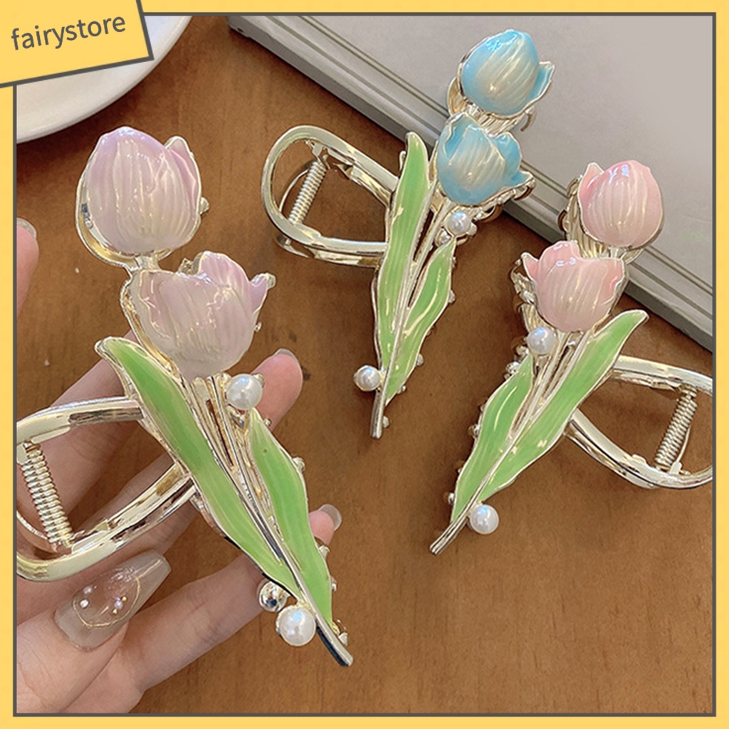 Kẹp Tóc Càng Cua Mạ Vàng Bóng Nhiều Màu Sắc Tạo Kiểu Tóc Chống Trượt Kích Thước Lớn Dành Cho Bạn Nữ