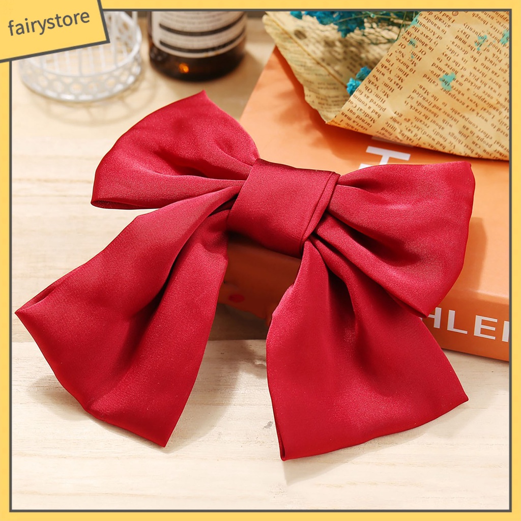 Kẹp Tóc Hình Nơ Co Giãn Màu Sắc Đơn Giản Cho Bé