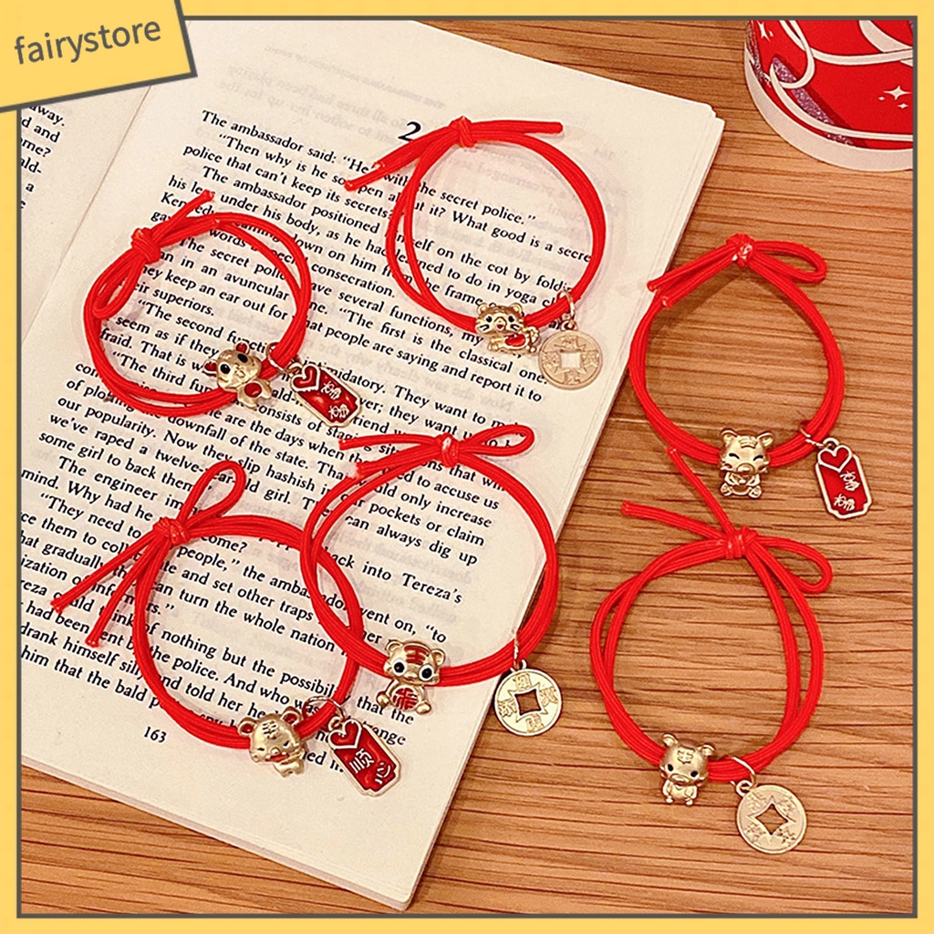 Dây Cột Tóc Co Giãn Họa Tiết Hoạt Hình Phong Cách Trung Hoa