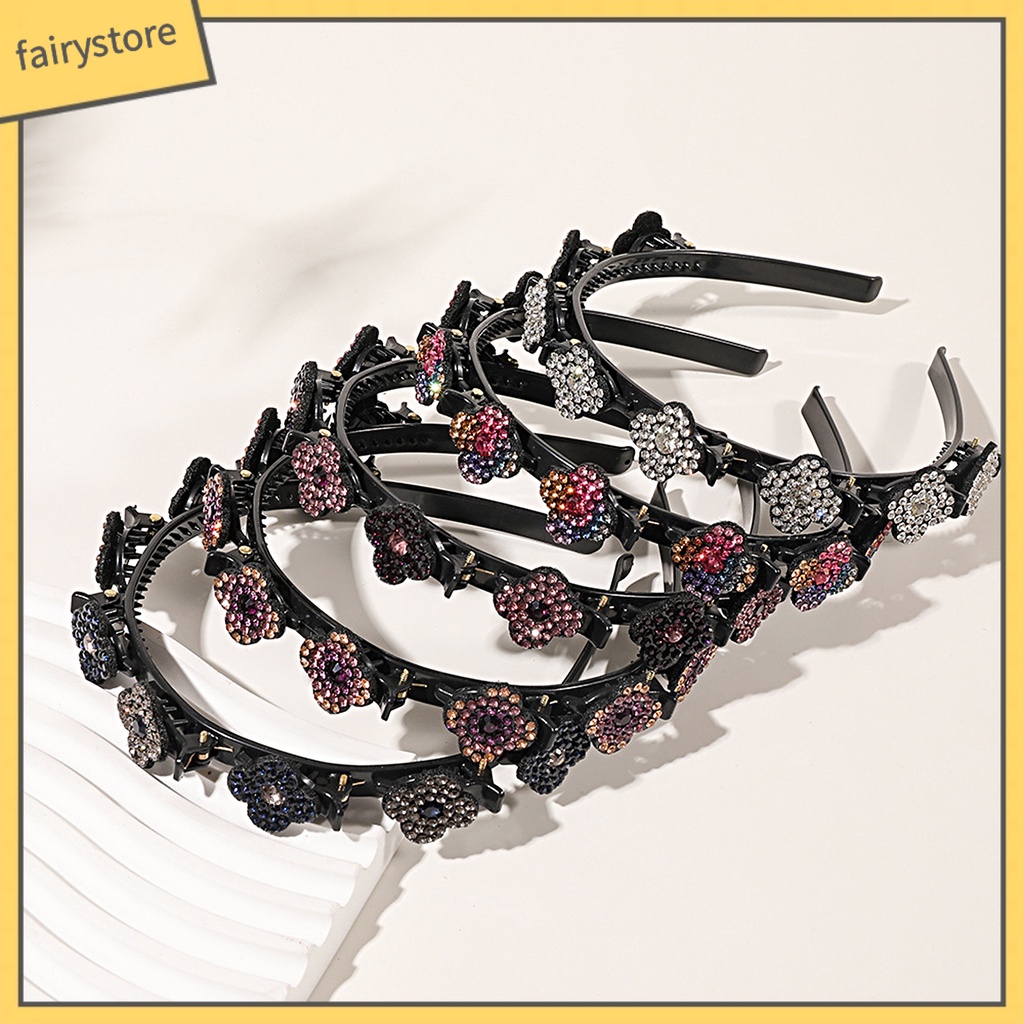 Cài Tóc Hình Cánh Hoa Đính Đá Lấp Lánh Chống Trượt Hai Lớp Dành Cho Nữ