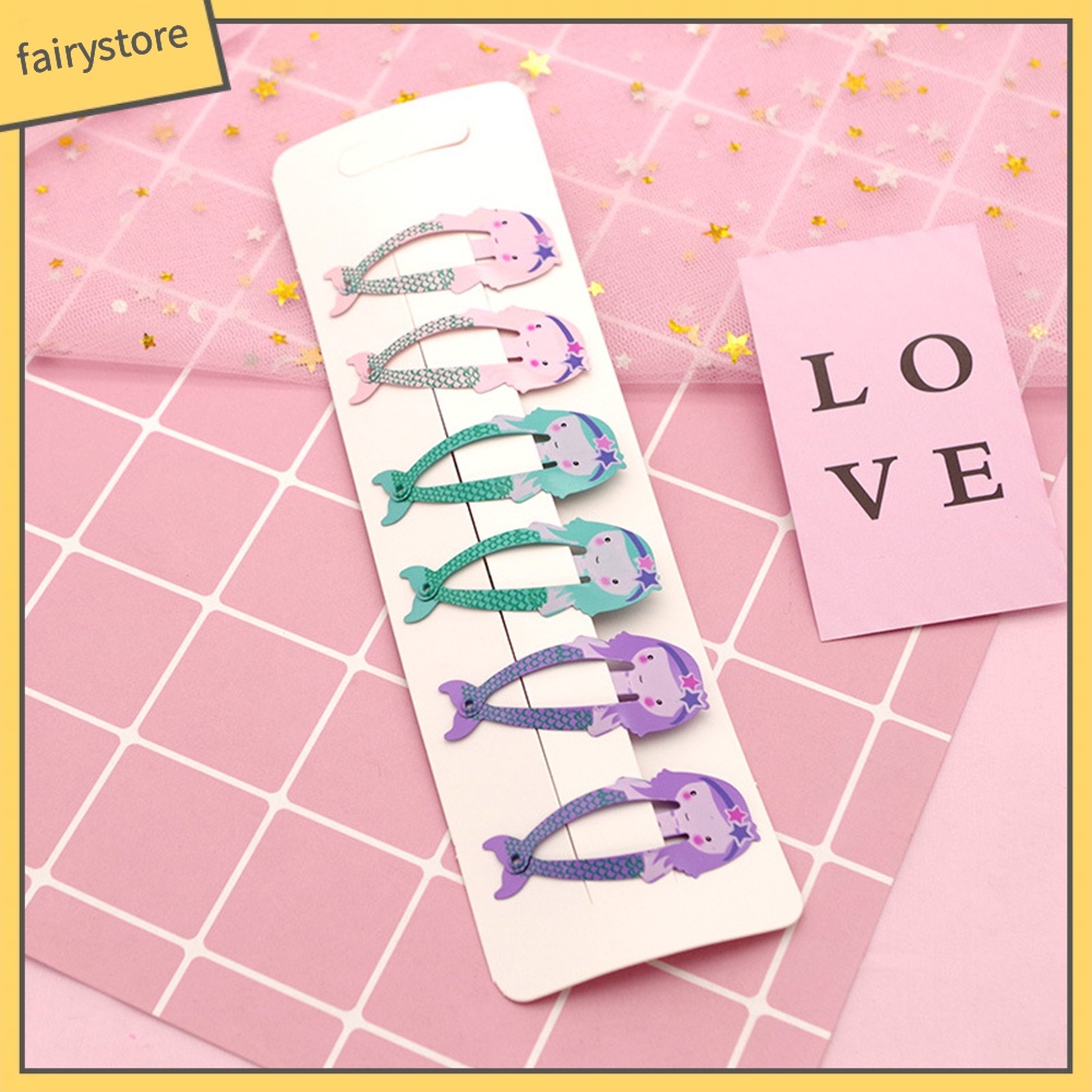 Set 6 Kẹp Tóc Hoạt Hình Xinh Xắn Cho Bé Gái