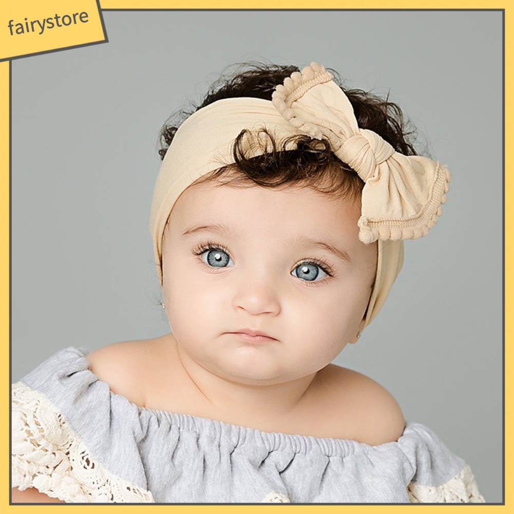 Băng Đô Thắt Nơ Bằng Nylon Mềm Co Giãn Dành Cho Bé Gái