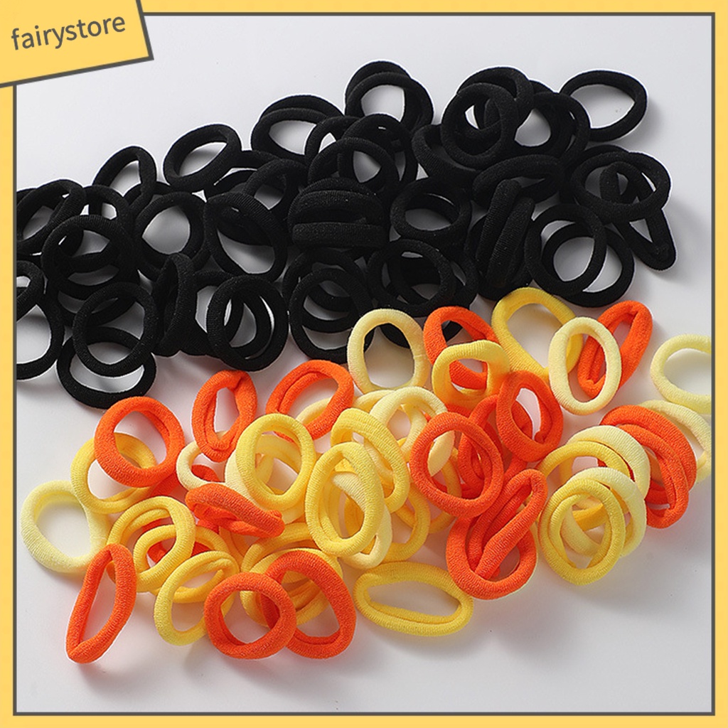 Set 100 Dây Cột Tóc Co Giãn Chống Rơi Màu Sắc Ngọt Ngào Cho Bé Gái