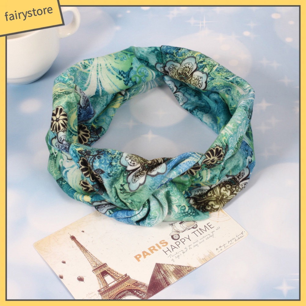 Băng Đô Cài Tóc Thắt Nút Họa Tiết Hoa Dùng Rửa Mặt / Trang Điểm Cho Nữ