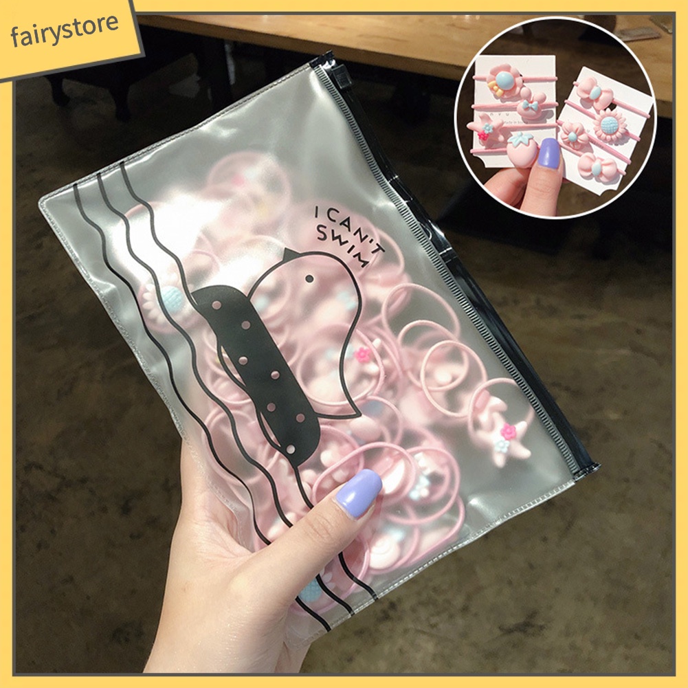 Túi 20 Dây Cột Tóc Co Giãn Đính Hoa Thời Trang Cho Nữ