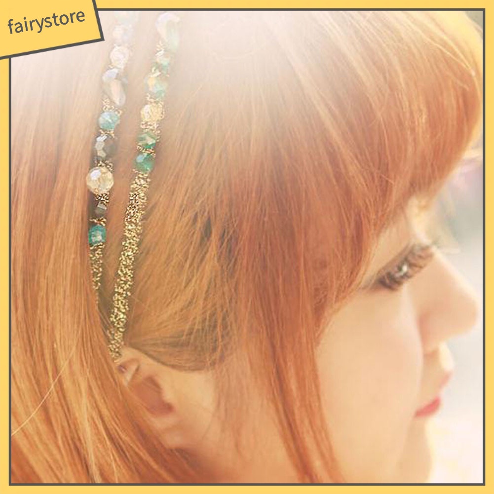 Băng Đô Cài Tóc Đính Đá Nhiều Màu Sắc Lấp Lánh