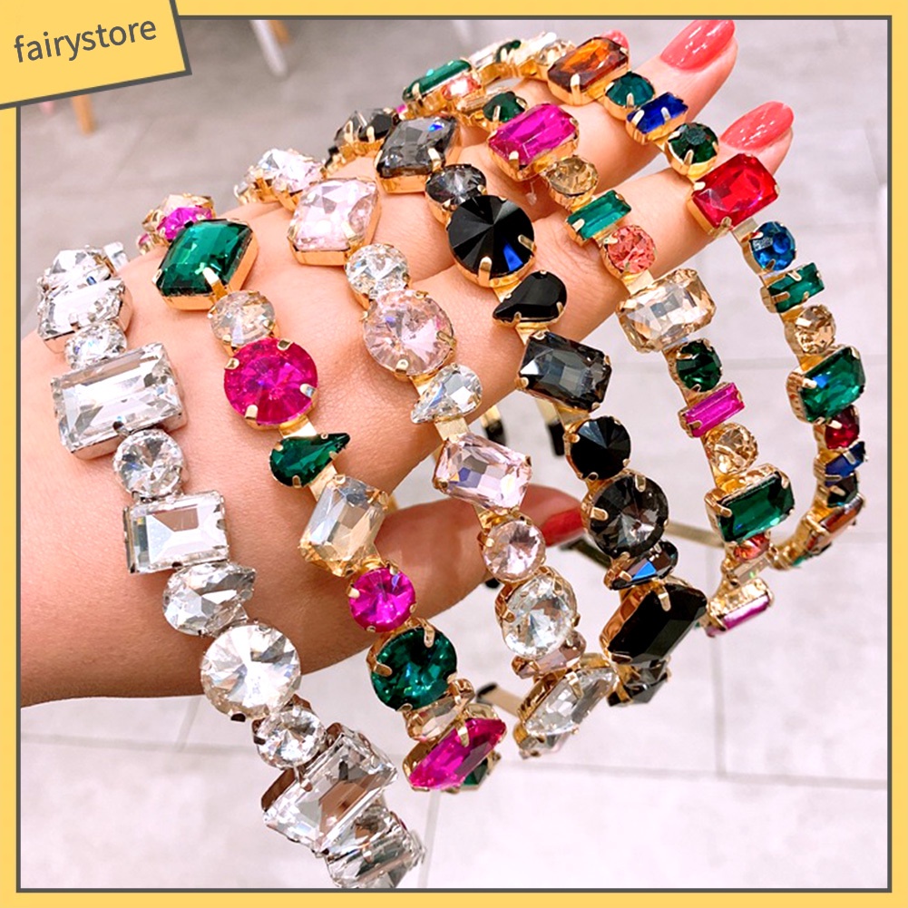 Băng Đô Đính Đá Nhiều Màu Sắc Thời Trang Dành Cho Nữ