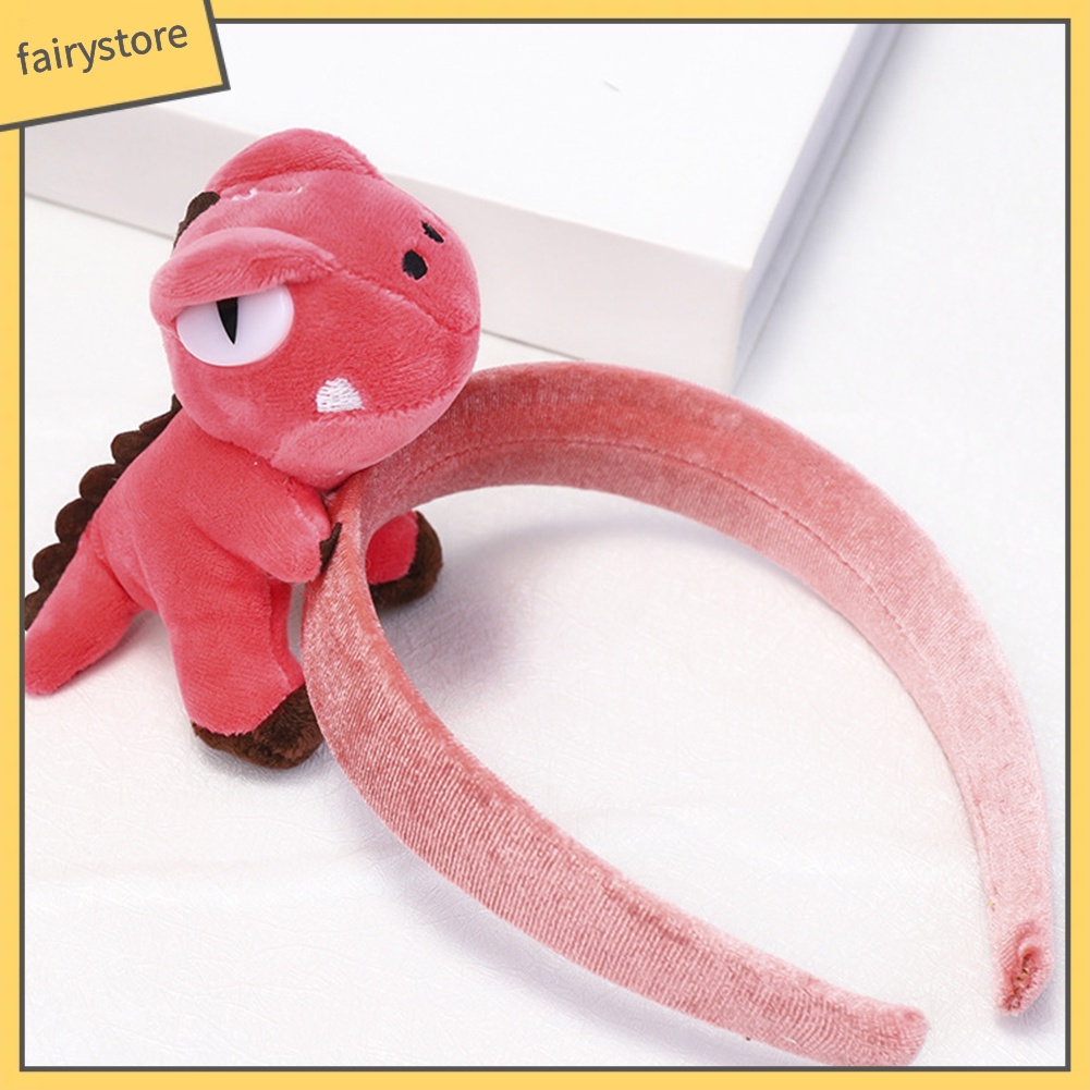 Băng Đô Cài Tóc Vải Nhung Mềm Hình Khủng Long 3D Dễ Thương Cho Nữ