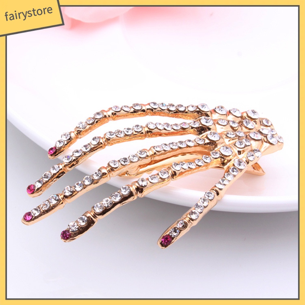 Kẹp Tóc Hình Bàn Tay Đầu Lâu Đính Đá Hóa Trang Cho Nữ