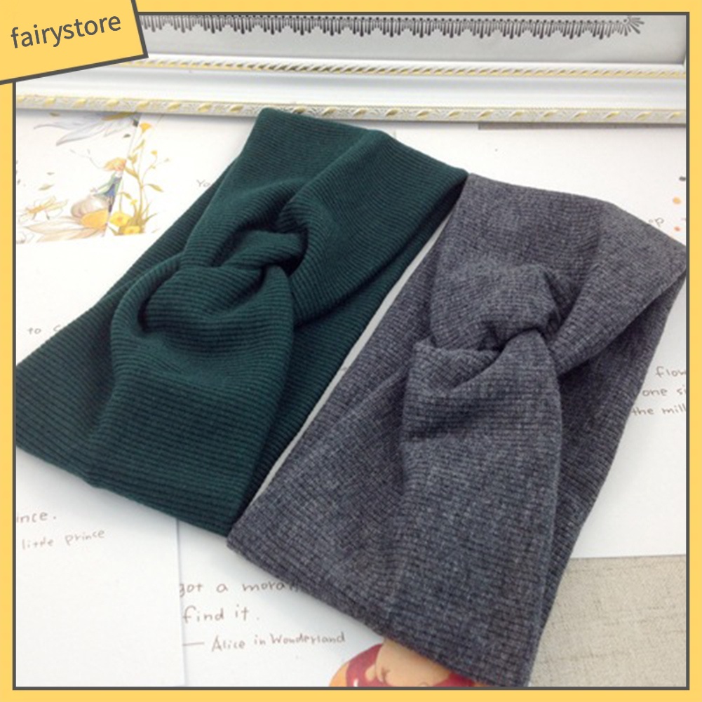 Băng Đô Cài Tóc Co Giãn Màu Trơn Thời Trang Cho Nữ