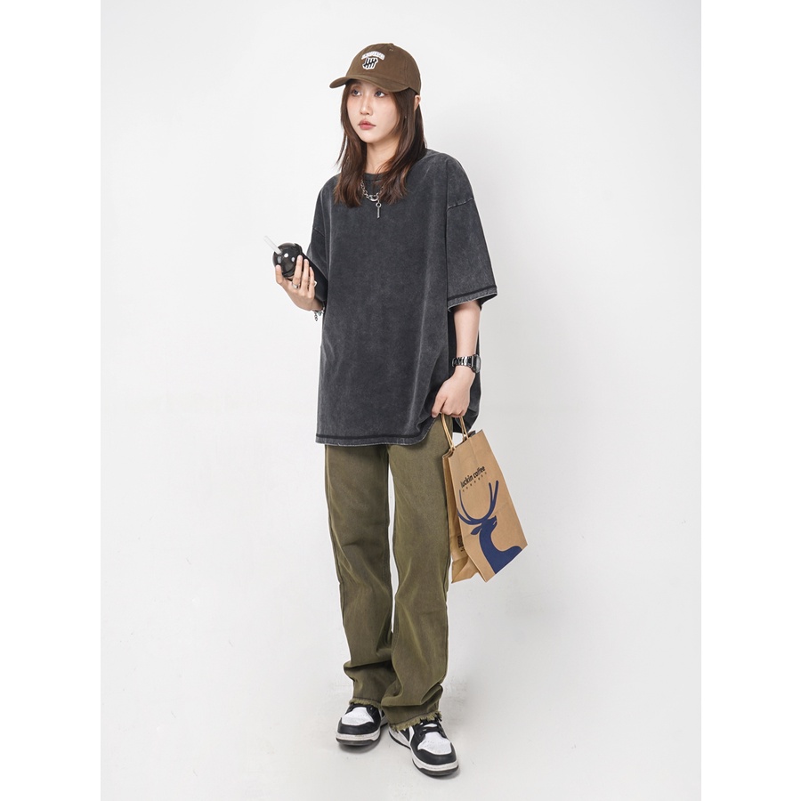 Quần Dài Dáng Suông Rộng Phối Túi Phong Cách Retro Dành Cho Nam Giới