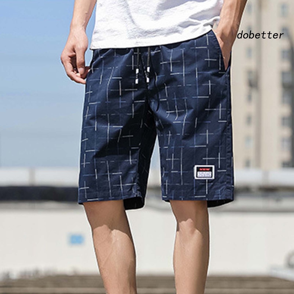 [DO] Quần Short Túi Hộp Dáng Rộng Dây Rút Sọc Caro Chống Co Giãn Mặc Hàng Ngày Nhanh Khô Đi Biển Chạy Bộ