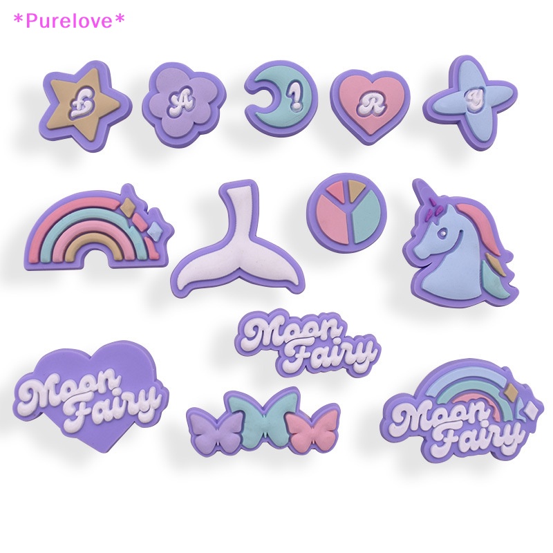 Set 13 Phụ Kiện Trang Trí Giày Đi Mưa Bằng PVC Hình Hoa Xinh Xắn Mới