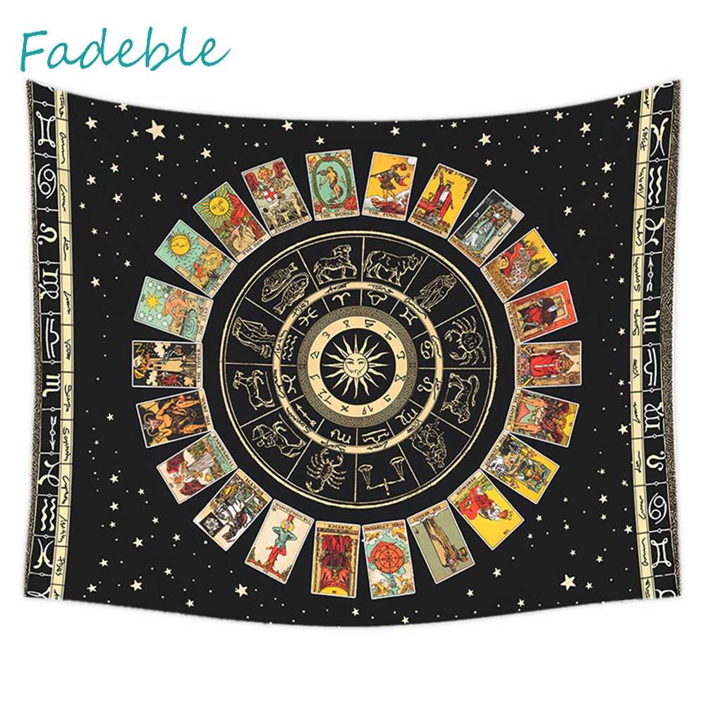 Thảm Treo Tường Họa Tiết Mandala Tarot Kích Thước 95x73cm