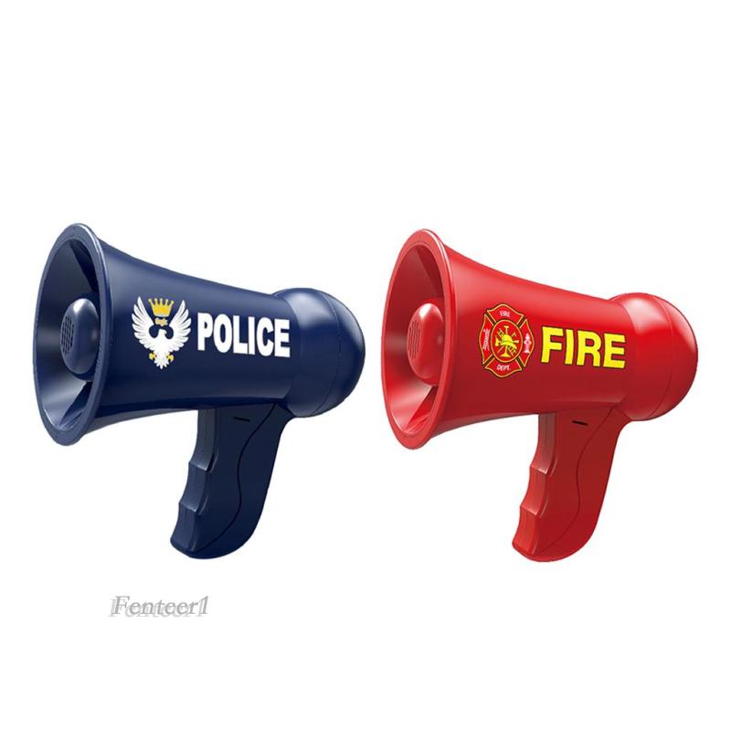 [Fenteer1] Đồ Chơi Điện Đàm Cảnh Sát Megaphone Phát Ra Âm Thanh Màu Xanh Dương Cho Bé