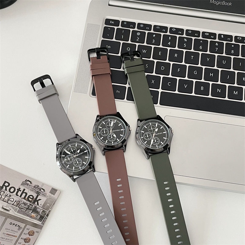 Đồng Hồ Đeo Tay Ba Mắt Màu Đen Thời Trang Xu Hướng Mới Cho Cặp Đôi