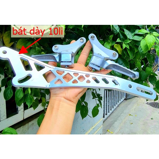 Gác chân Malay+Pas 10 LY treo pô CNC dành cho ex 150 Exciter 150, ex 155 Exciter 155