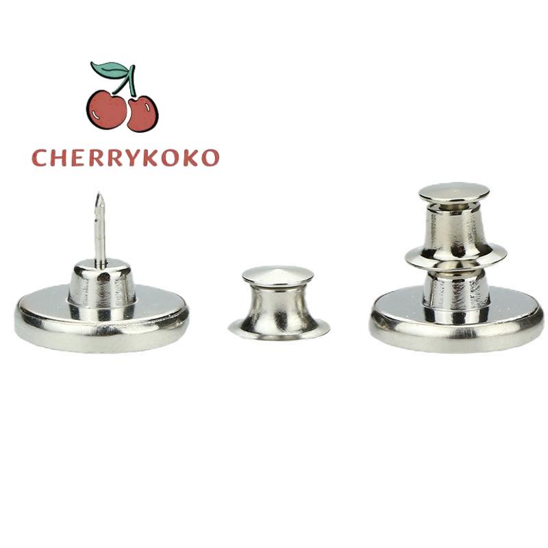 🍒🍒CHERRYKOKO Nút Bấm Quần Jean Eo Hẹp Không Cần Đóng Đinh Có Thể Tháo Rời Lớn Đến Thắt Lưng Nút Bấm Kim