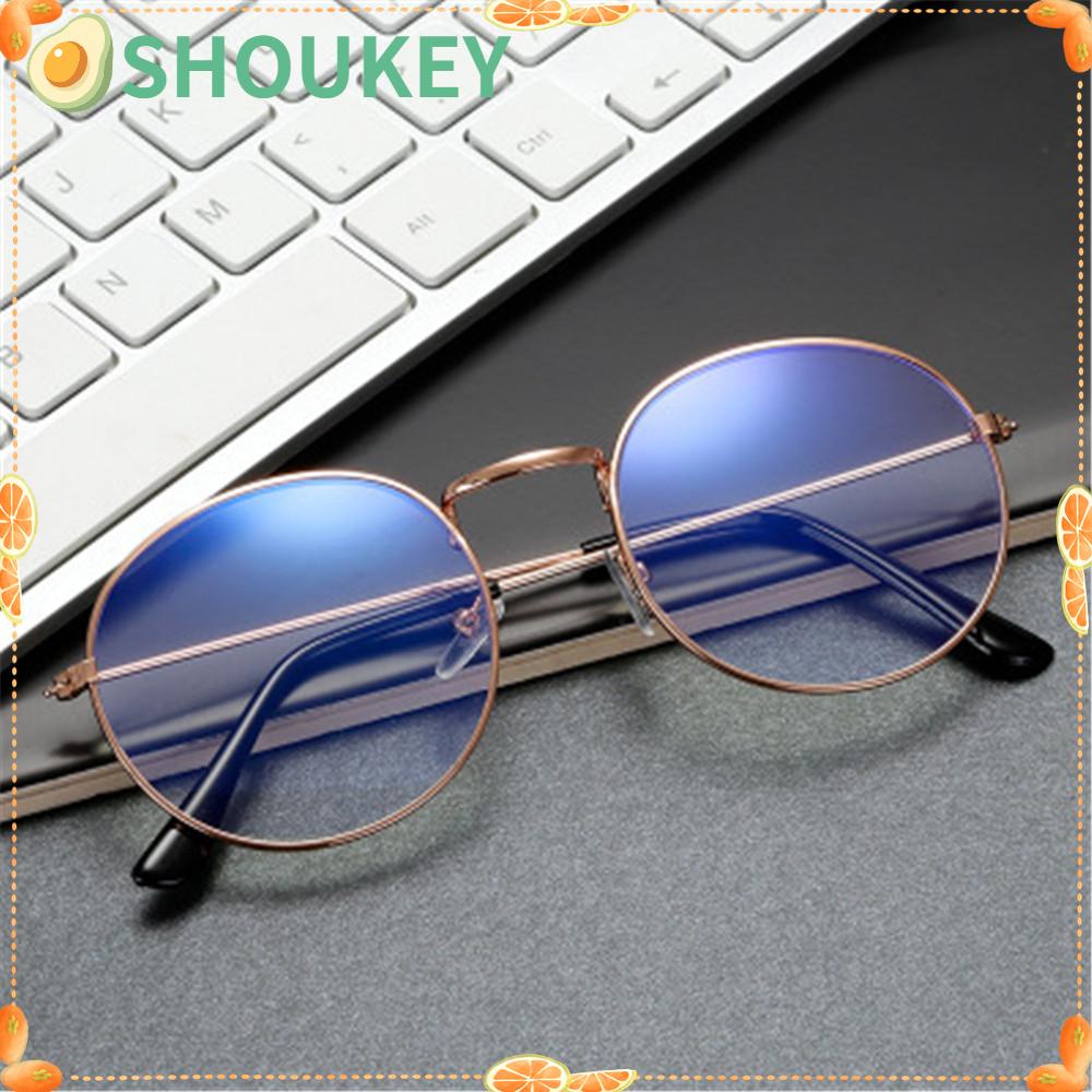 Mắt Kính Gọng Kim Loại Tròn Siêu Nhẹ Phong Cách Vintage Thời Trang Cho Nam Nữ