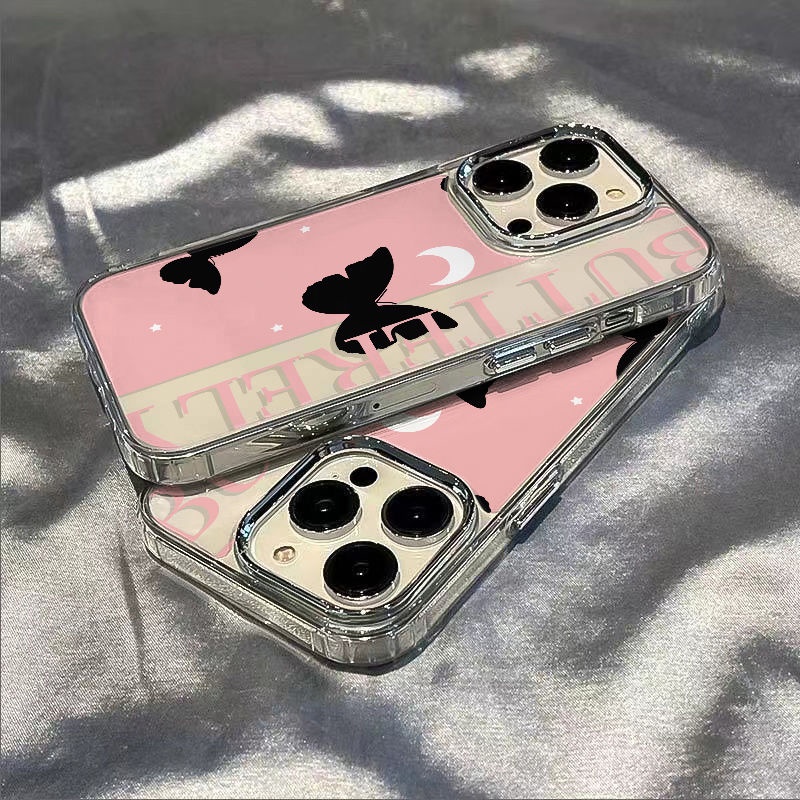 ✅Ốp Điện Thoại Mềm Chống Sốc Họa Tiết Bướm Màu Đen Cho Iphone 12 Plus 14 Pro 11 137 max 8 KP9P