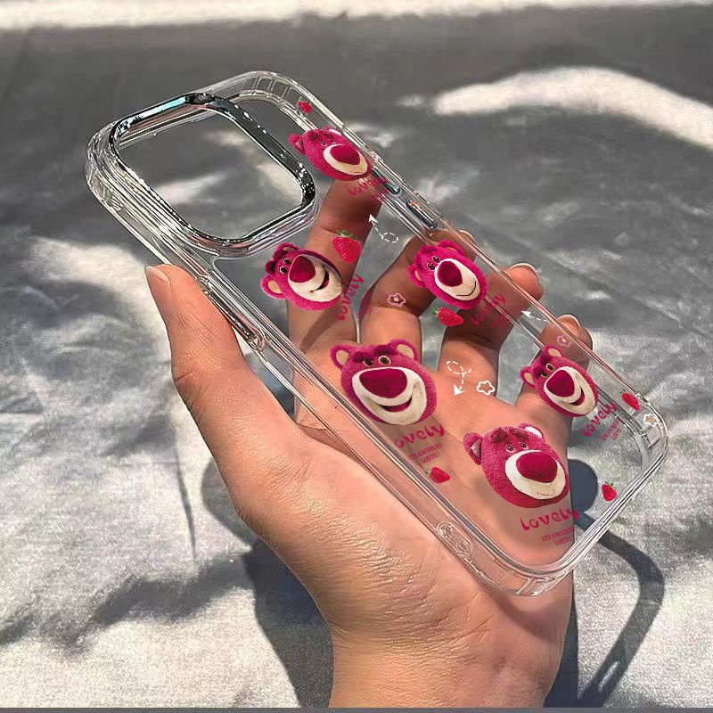 ✅Ốp Điện Thoại Mềm Chống Sốc In Hình Gấu Và Dâu Tây Đơn Giản Cho Apple plus 137xs8iPhone1211 14pro / max NCP4