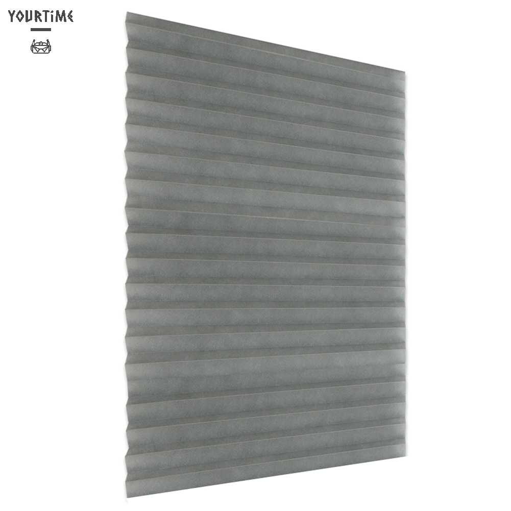 Rèm Cửa Xếp Li Màu Xám Tự Dính Tiện Dụng Cho Cửa Sổ / Văn Phòng