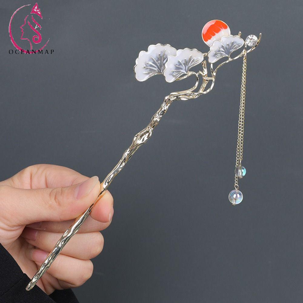 OCEANMAP Trâm Cài Tóc Hình Đám Mây Phối Tua Rua Phong Cách Trung Hoa Mới