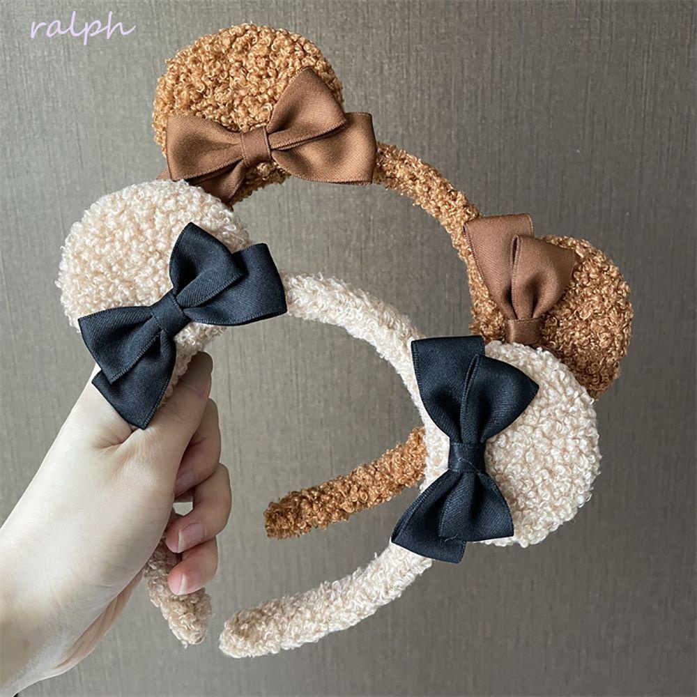 Băng Đô Cài Tóc Rửa Mặt Hình Tai Gấu Bằng Vải Bông Hoạt Hình Ngọt Ngào Cho Nữ