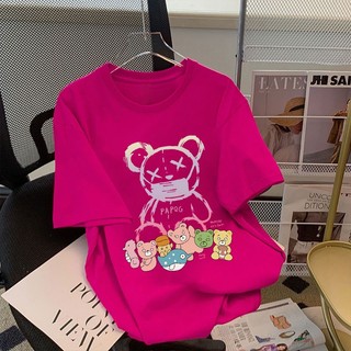 Áo Thun 100% Cotton Tay Ngắn Dáng Rộng Cổ Tròn Phong Cách Hàn Quốc Thời Trang Mùa Hè Mới Cho Cặp Đôi Size 4XL