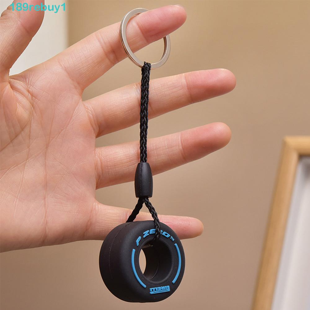 Rebuy1 Móc Khóa Hình Lốp Xe Hơi Bằng PVC Phong Cách Unisex Sáng Tạo
