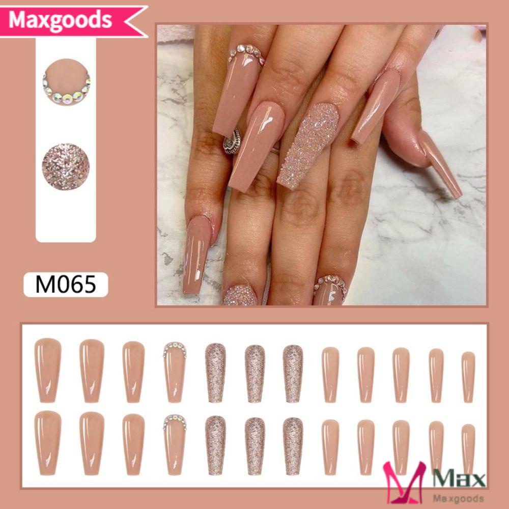 Bộ 24 Móng Tay Giả Lấp Lánh|Tấm Che Phủ Toàn Diện Chuyên Dụng Cho Vũ Công Ba Lê